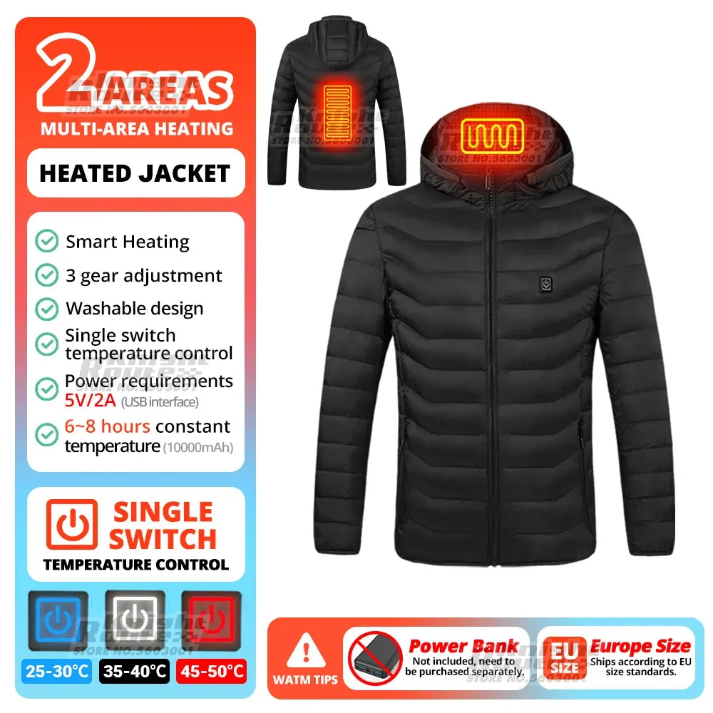 21 Areas Heated Jacket Winter Men's Women's Motorcycle Jacket USB Electric Heating Jacket Heated Vest Moto Thermal Clothing Coat