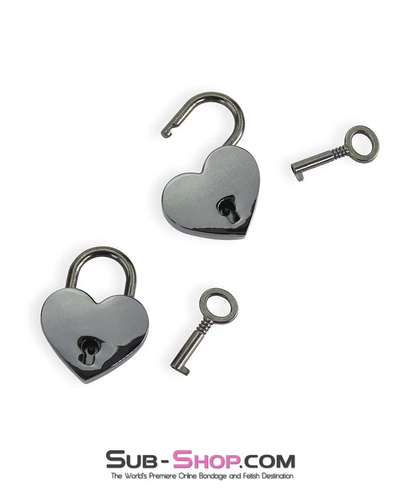 9725AE      Black Chrome Heart Bondage Gear Padlock