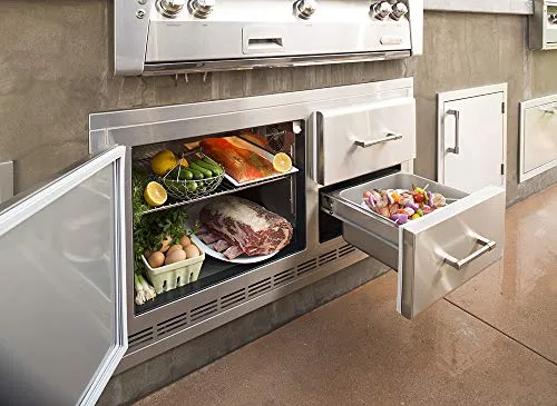 Alfresco 56-Inch Built in Cart Under Grill Refrigerator