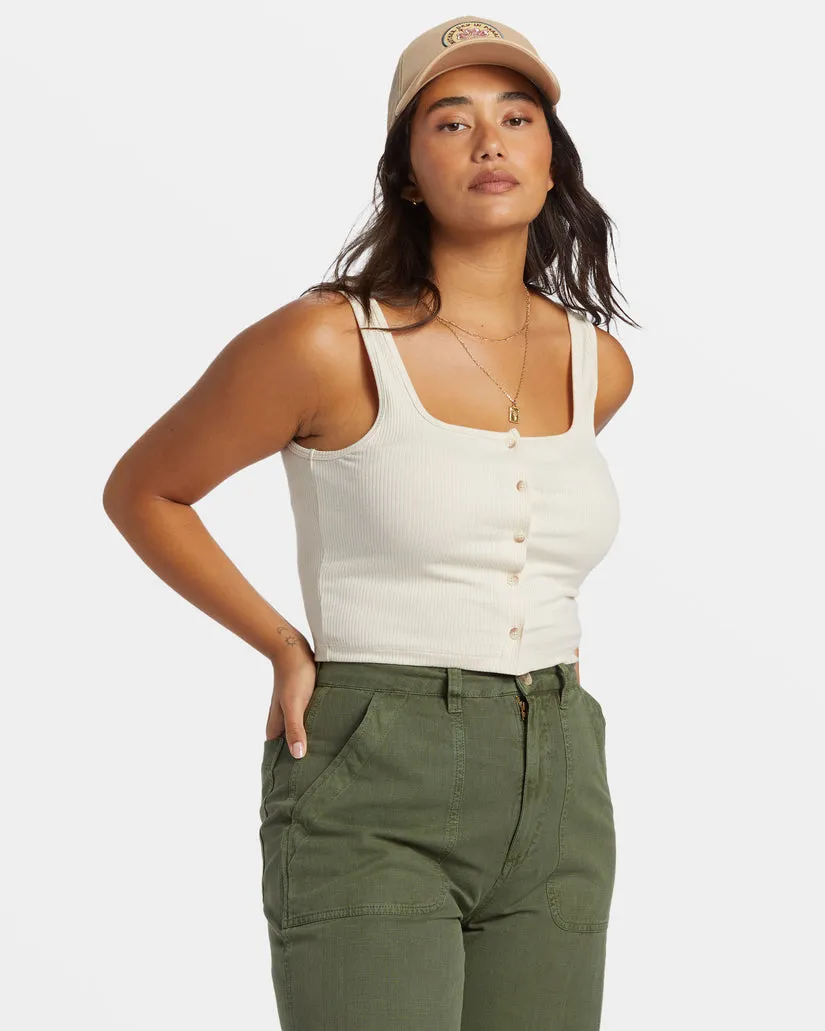 Billabong Summerset Cropped Tank Top - WHITE CAP