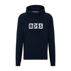 BOSS Logo Print Blue Hoodie