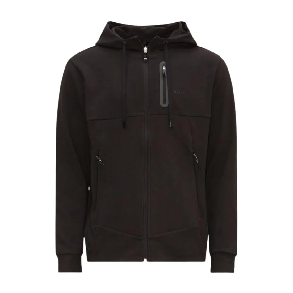 BOSS Regular Fit Sariq Black Zip-Up Hoodie