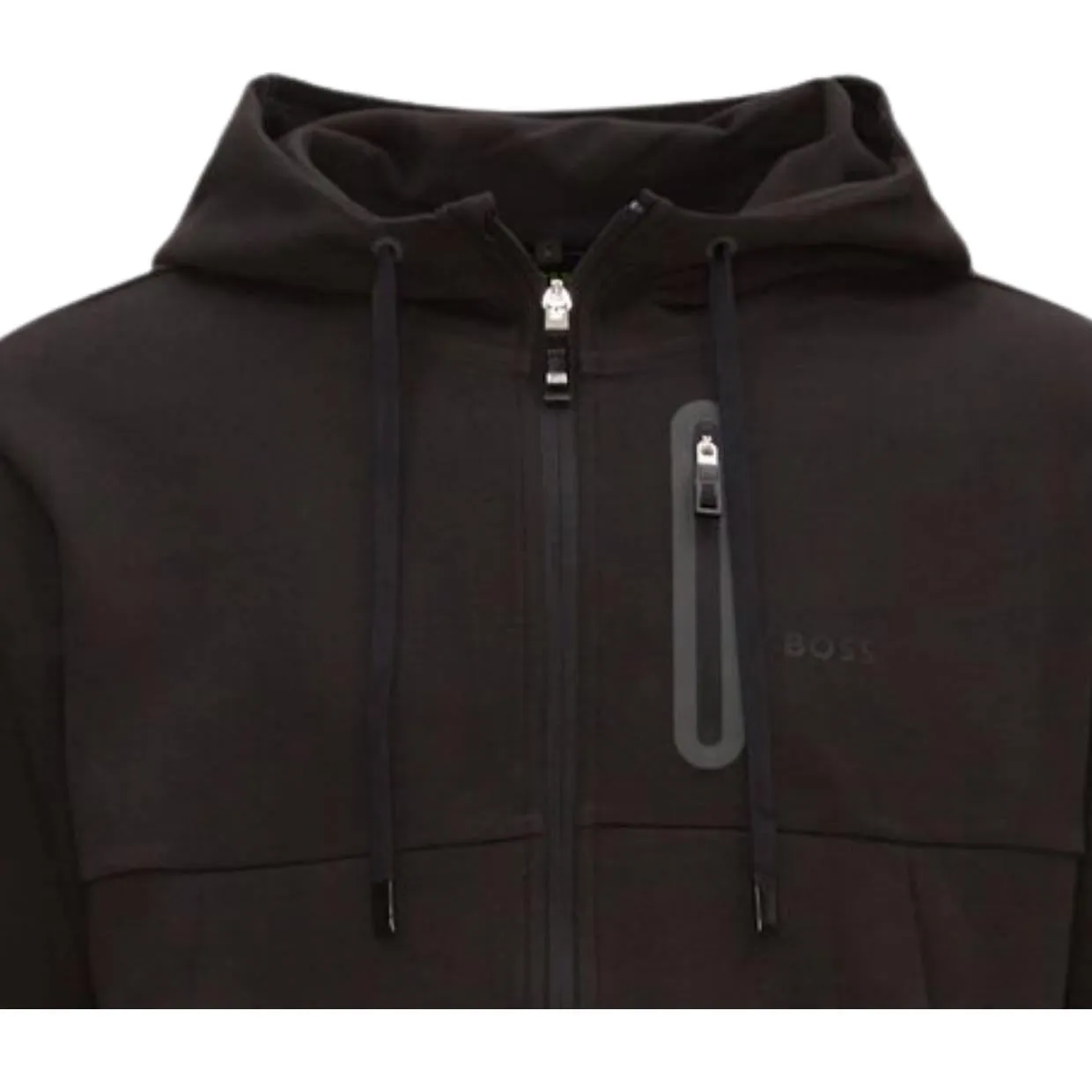 BOSS Regular Fit Sariq Black Zip-Up Hoodie