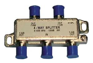 Cable TV 4-way Splitter, 5-1000MHz