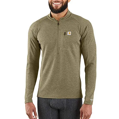 Carhartt MBL120 Men's Force Midweight Synthetic Wool Blend Base Layer Quarter-Zip Pocket Top