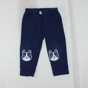 CARTERS NAVY DOG KNEE PANTS 12M PRE-LOVED