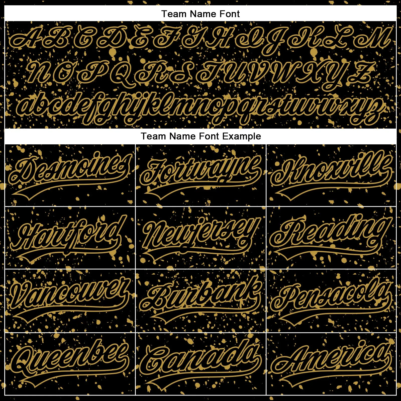 Custom Black Old Gold 3D Pattern Design Abstract Splatter Ink Authentic Baseball Jersey