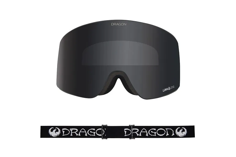 Dragon PXV Snow Goggles Low Bridge 2024 Classic Black / Lumalens Dark Smoke   Lumalens Light Rose