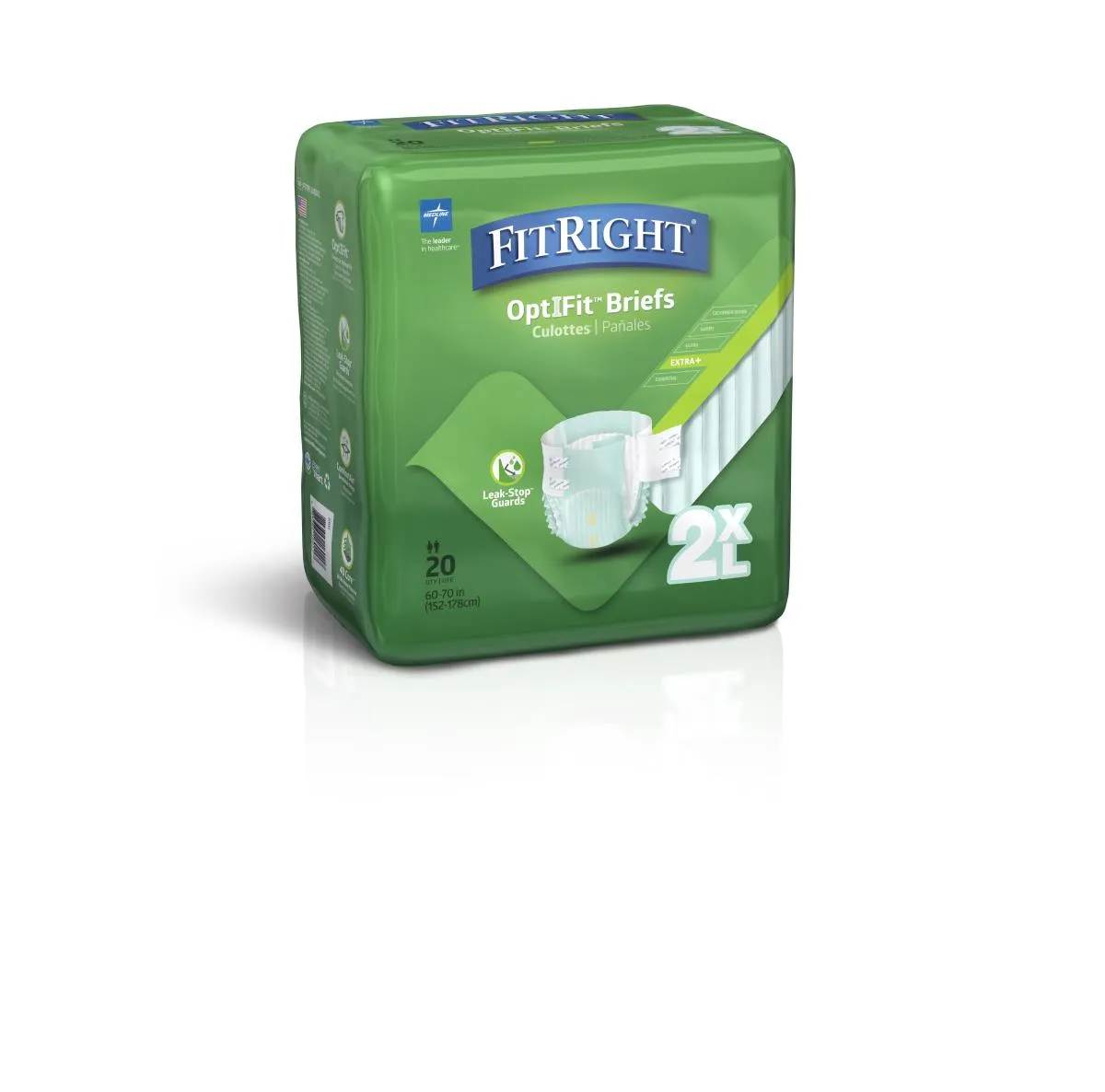 FitRight Plus Adult Briefs, 2X-Large (case of 80)