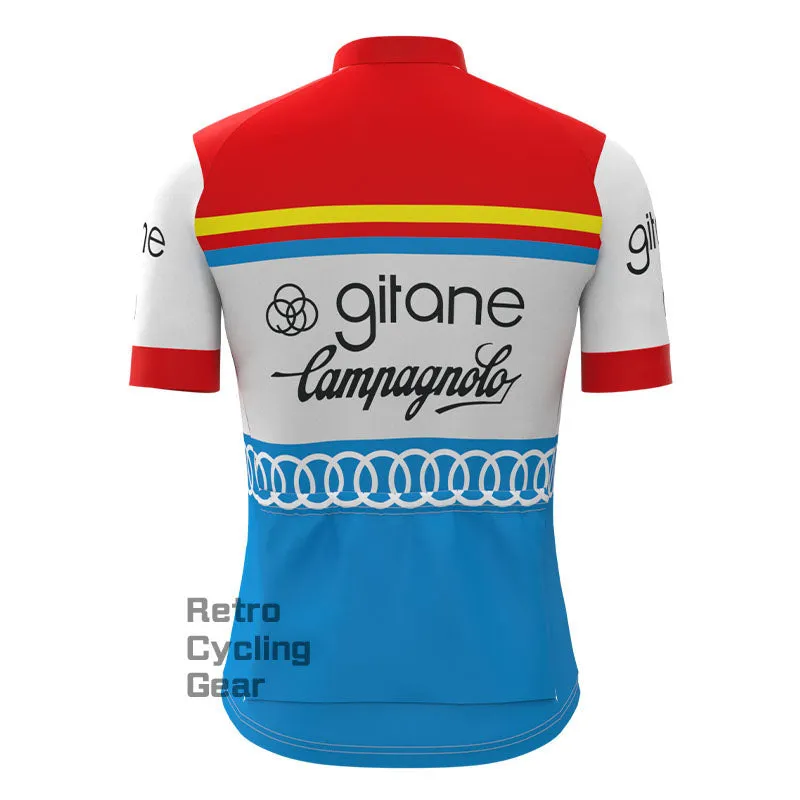 gitane Red Blue Retro Short Sleeve Cycling Kit