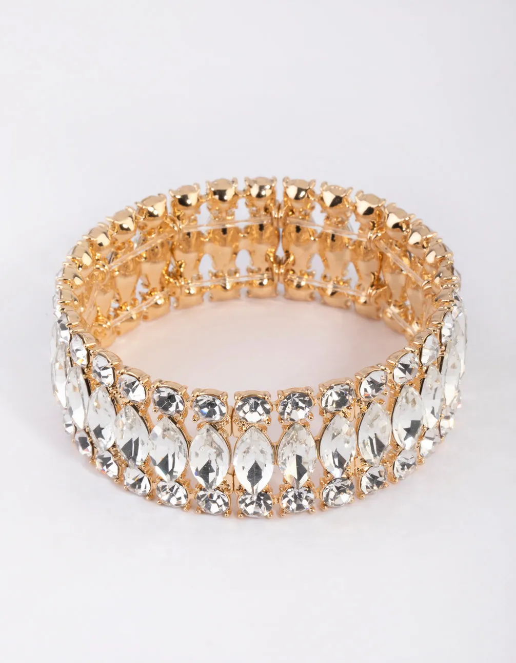 Gold Diamante Marquise Bracelet