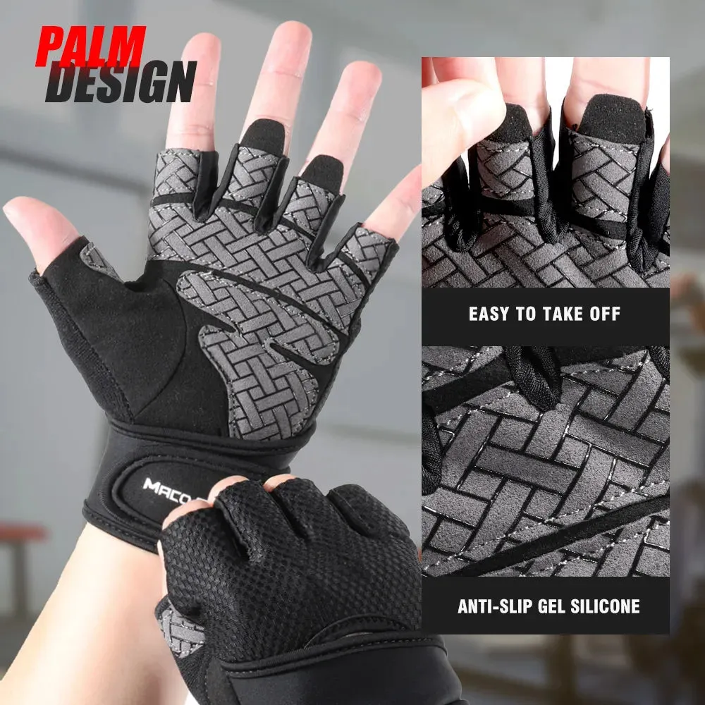 Gym Gloves Fitness Weight Lifting Body Building Training Sports Exercise Cycling Workout Anti-skid Half Finger Glove Men Women