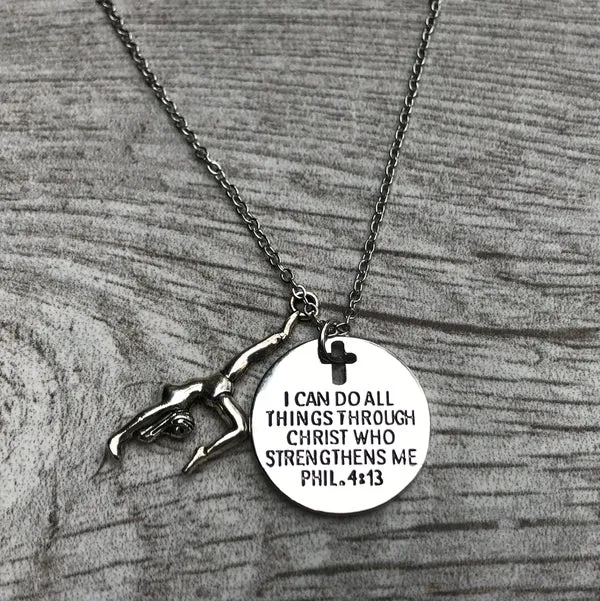 Gymnastics I Can Do All Things Through Christ Who Strengthens Necklace