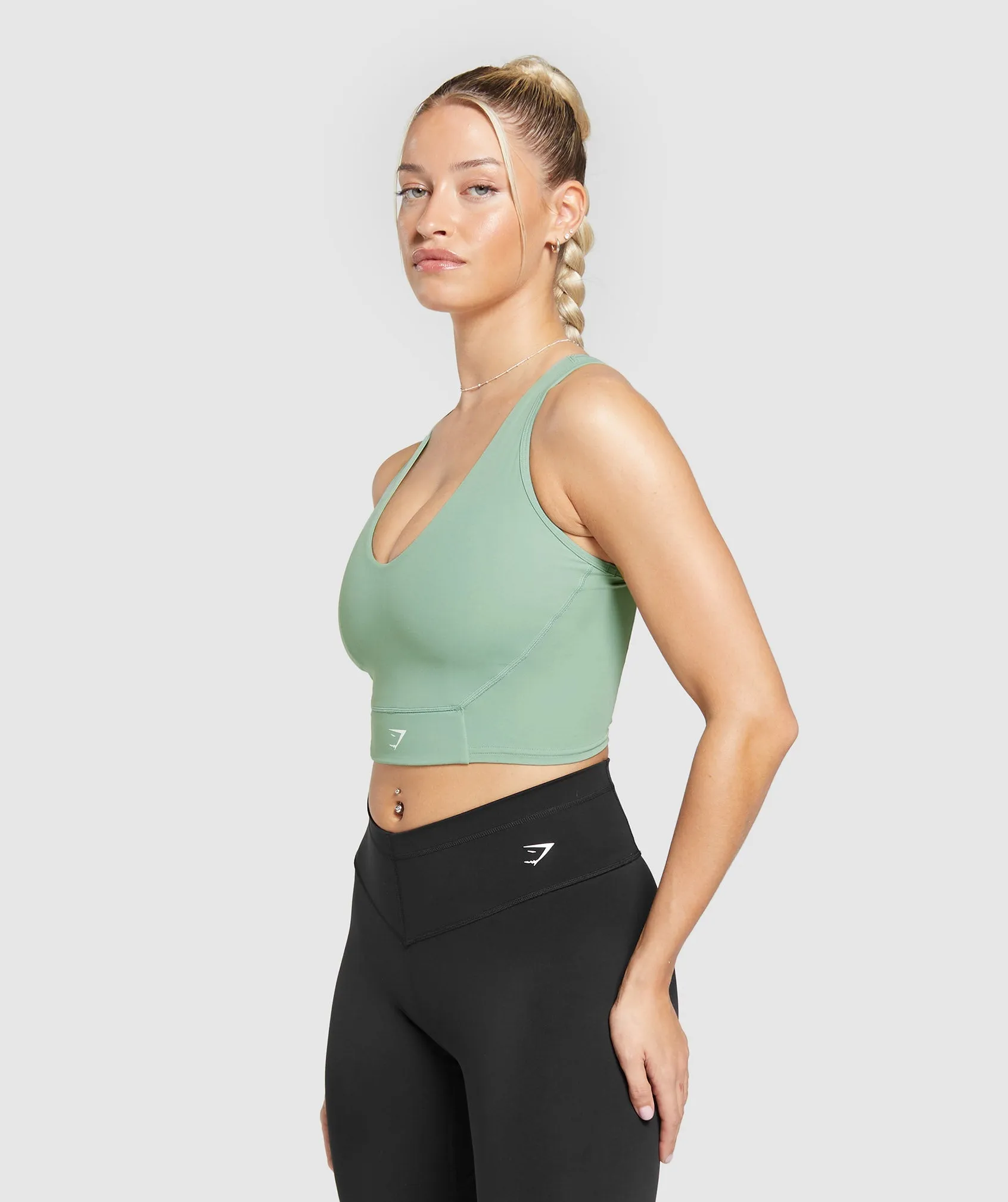 Gymshark Crop Mesh Tank - Dollar Green