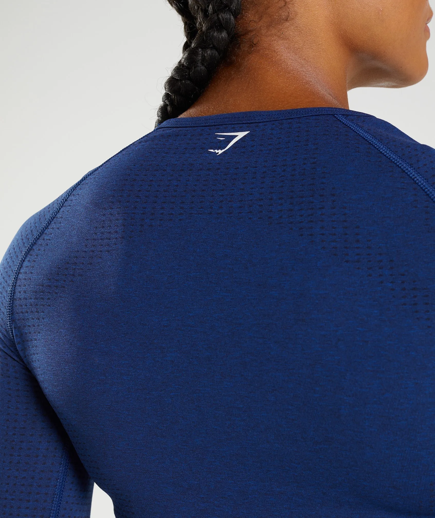 Gymshark Vital Seamless 2.0 Long Sleeve Top - Stellar Blue Marl