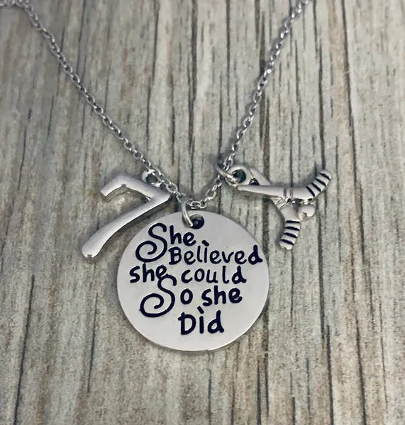 Ice Hockey She Believed She Could So She Did Necklace