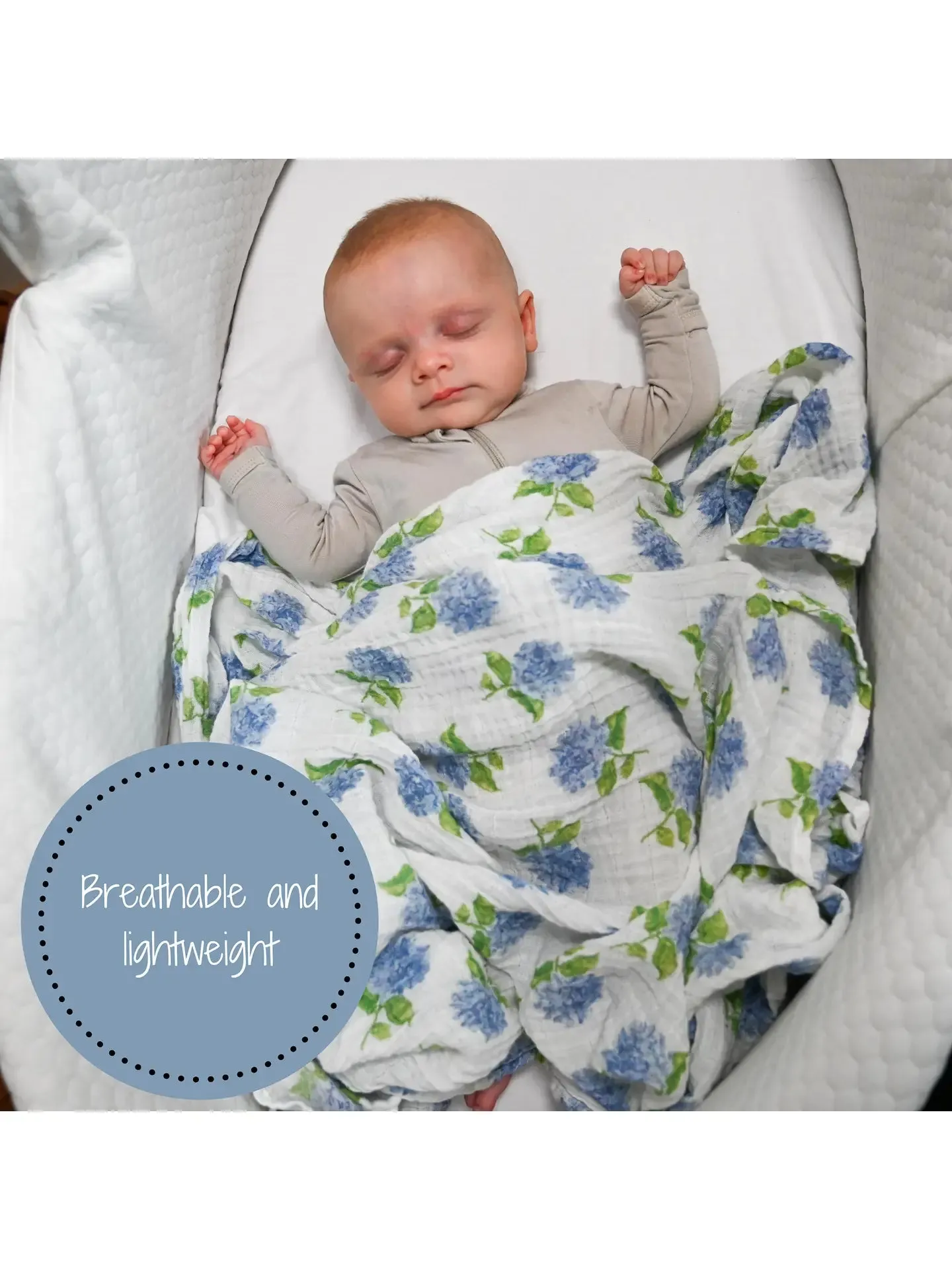 LollyBanks You Had Me At Hydrangea Baby Swaddle Blanket