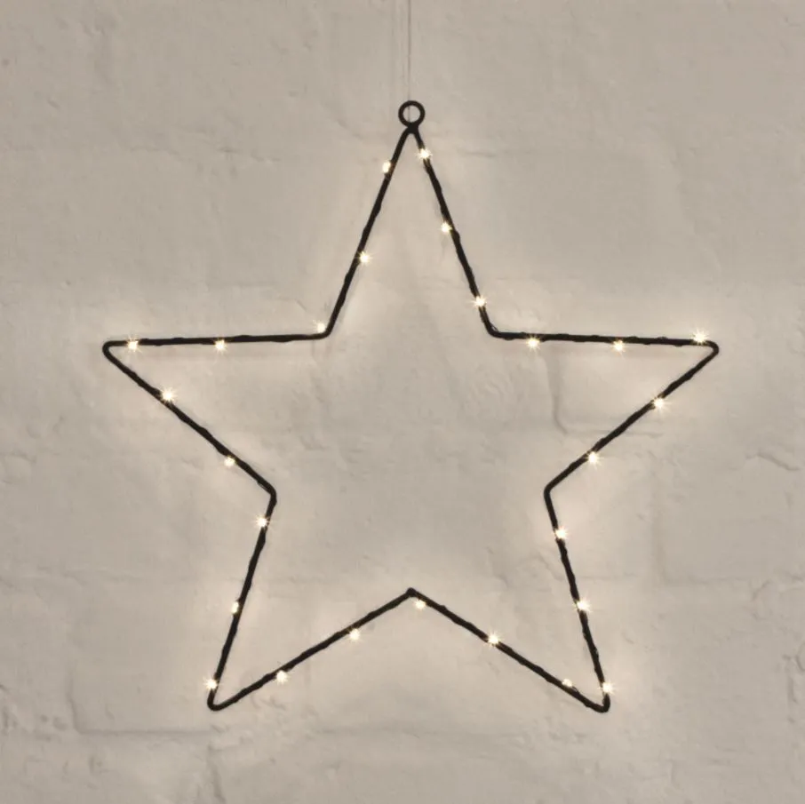 Metal Star LED Light Decoration - Battery Powered - 45cm