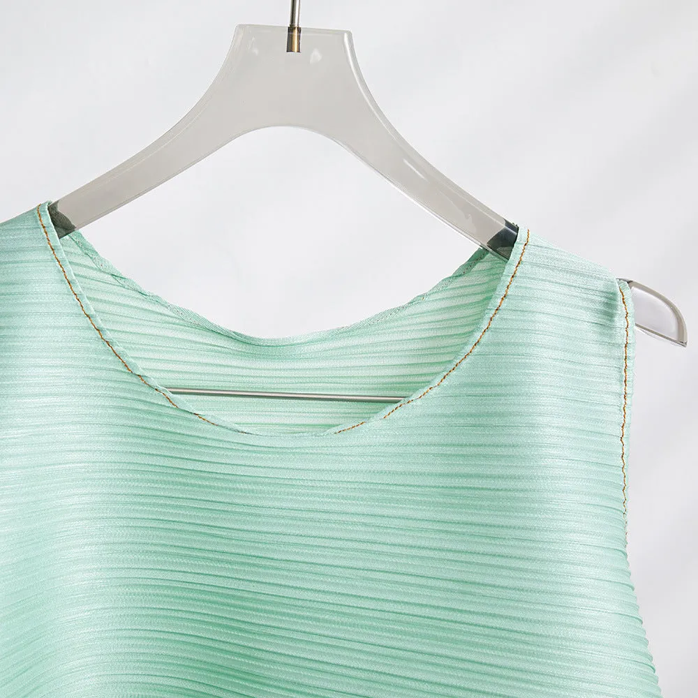 Miyake Pleated Sleeveless Top