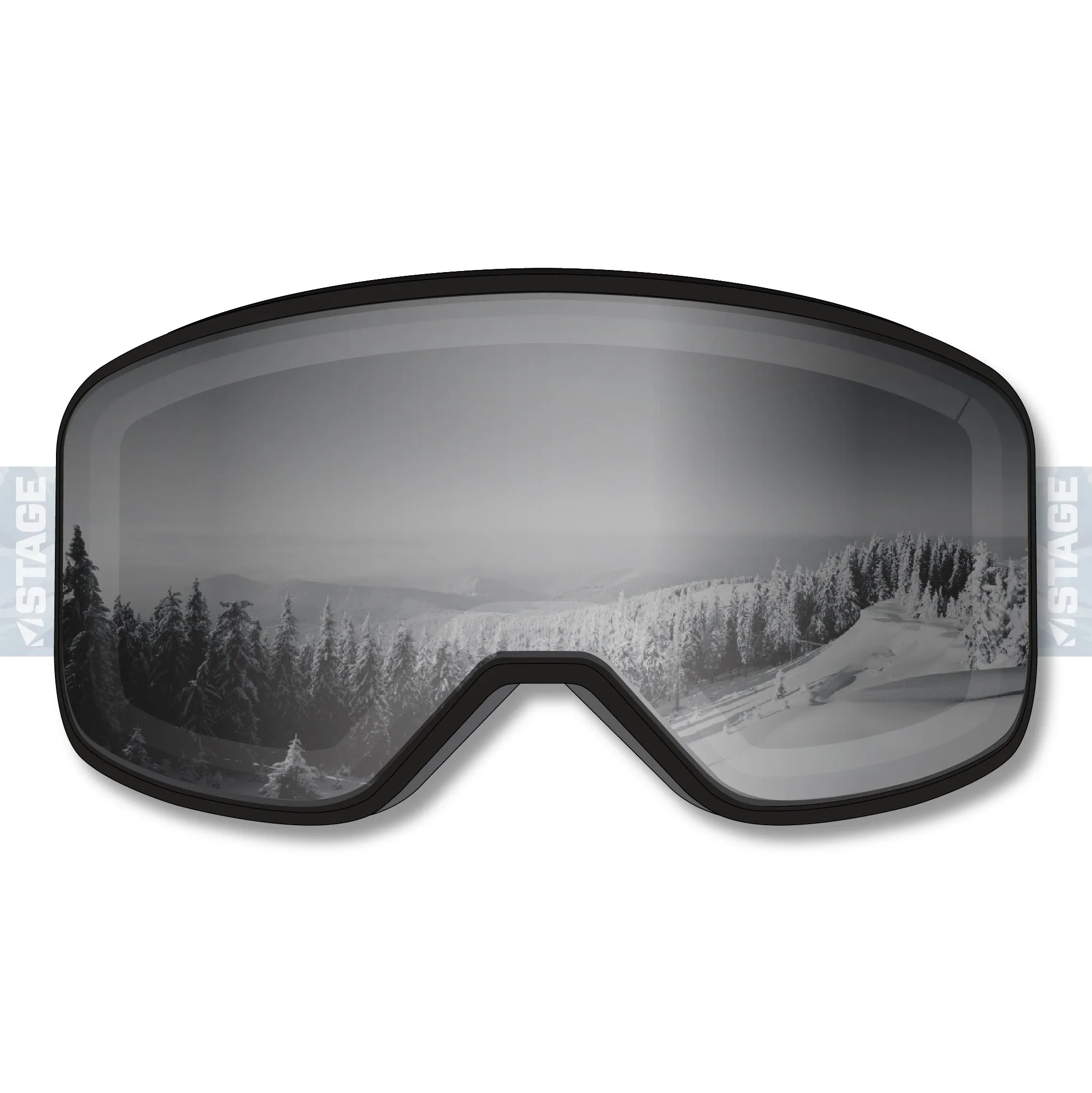 NWAC Prop Ski Goggle - Black Frame w/ Mirror Chrome Lens - Adult Universal