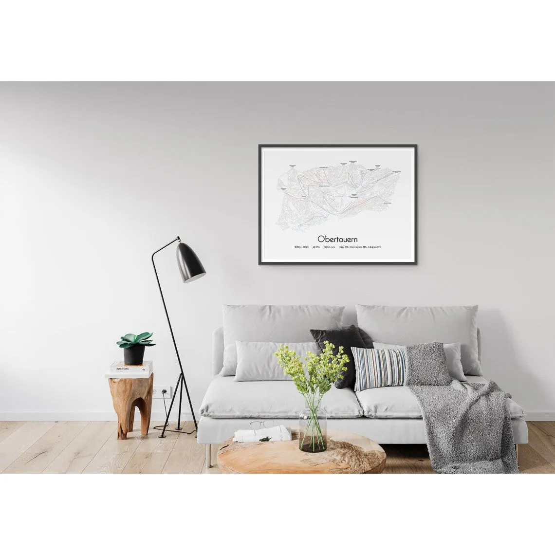 Obertauern Piste Map Wall Print