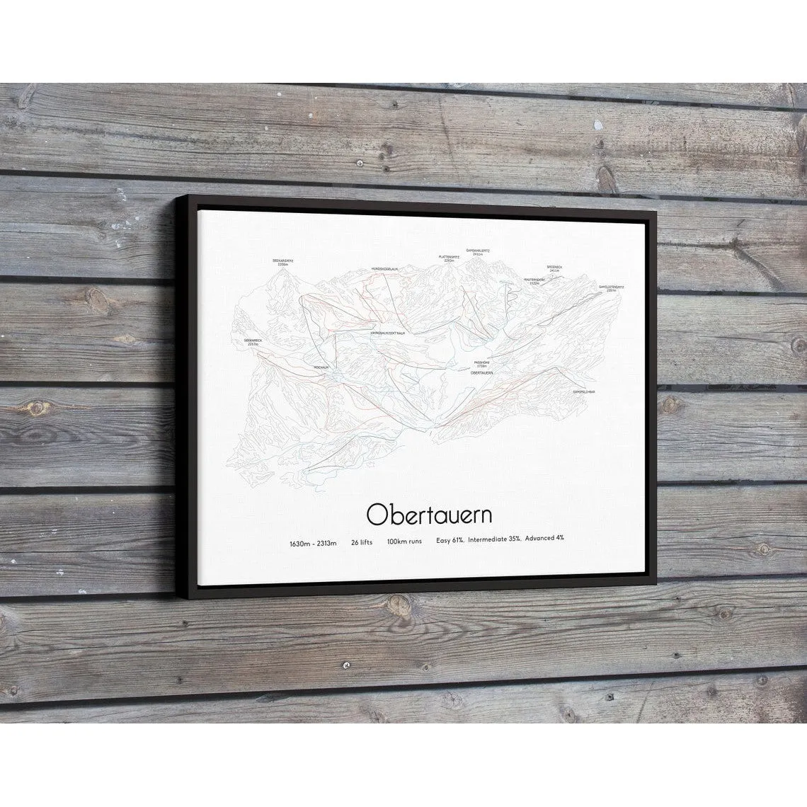 Obertauern Piste Map Wall Print