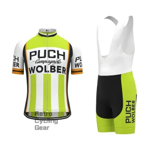 PUCH Green Stripe Retro Short Sleeve Cycling Kit