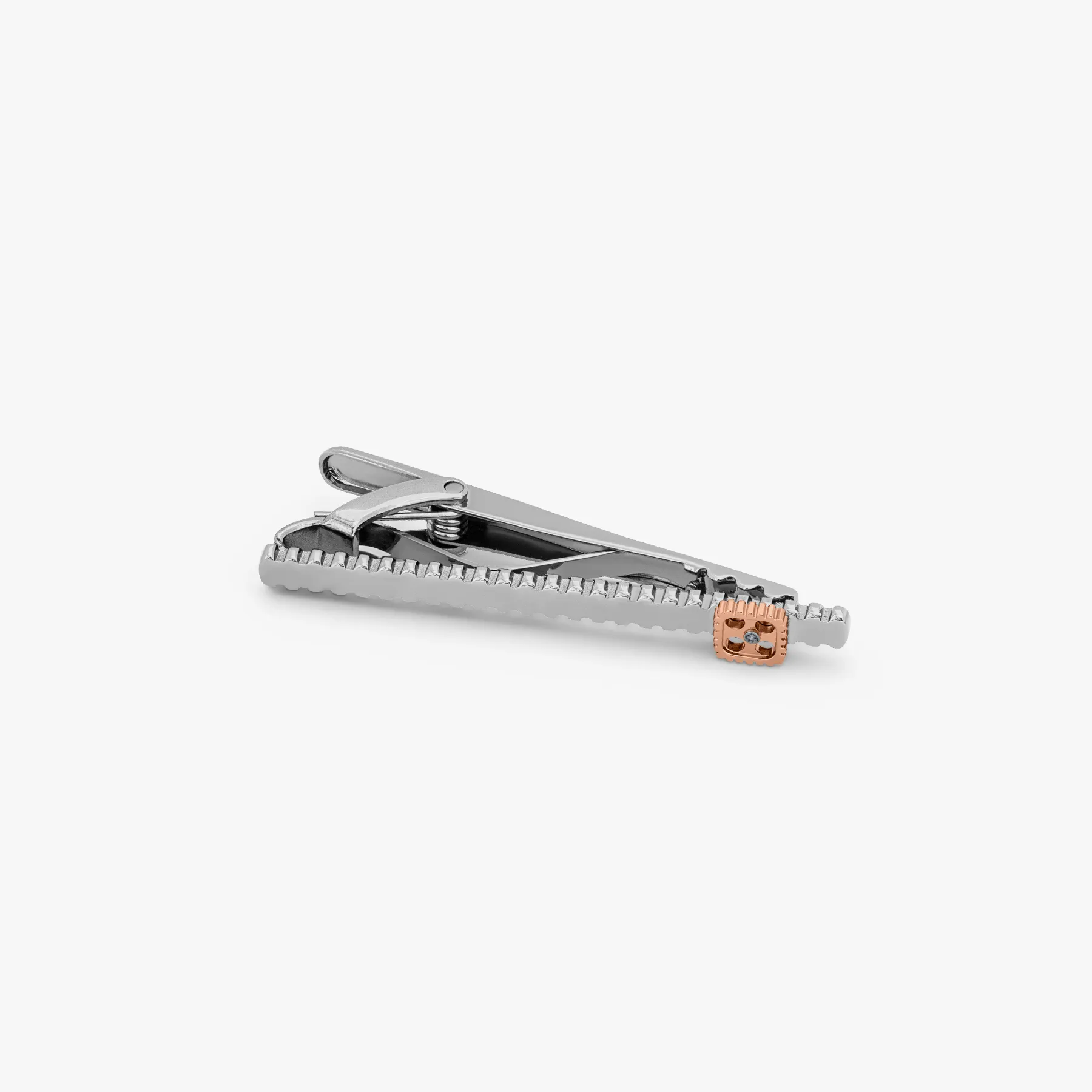 Rose Gold Palladium Plated Motif Elements Gear Tie Clip