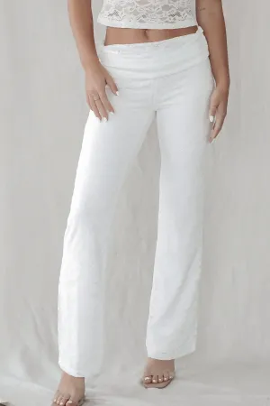 Runaway With Me White Lace Fold Over Pants