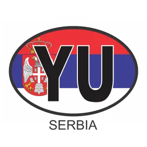 Serbia OSC2 Colour Oval Car Decal