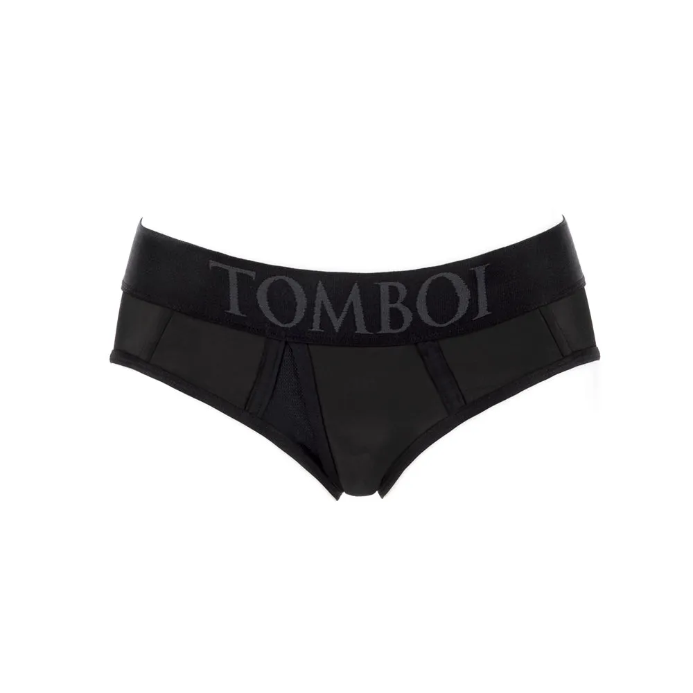 SpareParts Tomboi Cover Brief Style Underwear Harness Nylon Black/Black 4XL