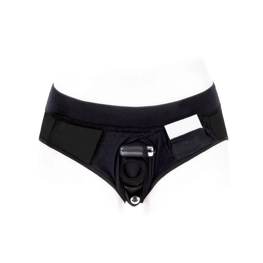 SpareParts Tomboi Cover Brief Style Underwear Harness Nylon Black/Black 4XL