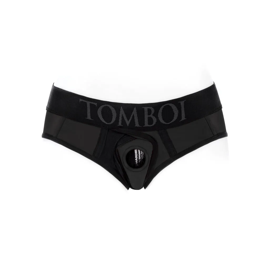 SpareParts Tomboi Cover Brief Style Underwear Harness Nylon Black/Black 4XL