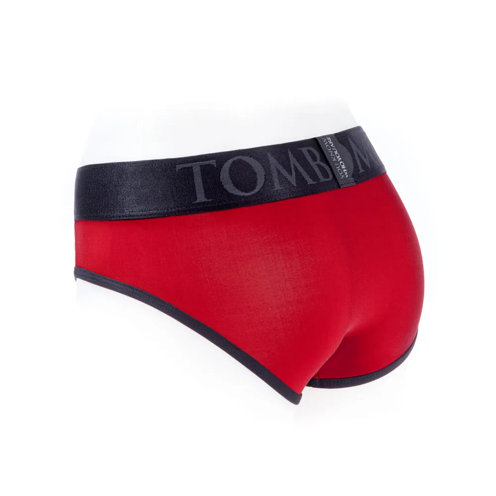 SpareParts Tomboi Cover Brief Style Underwear Harness Nylon Red/Black 3XL