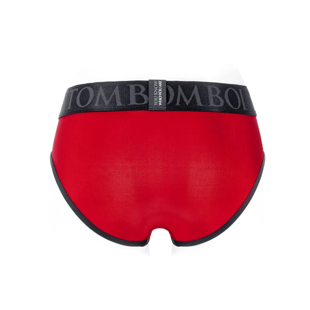 SpareParts Tomboi Cover Brief Style Underwear Harness Nylon Red/Black 3XL