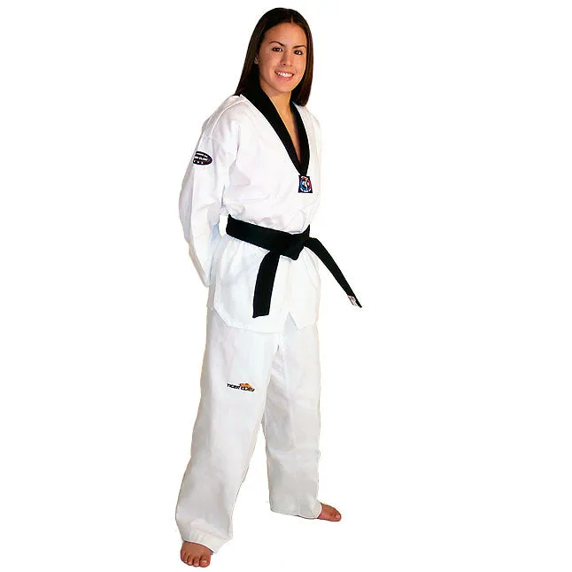 Tae Kwon Do Uniform - Elite V-Neck Black Trim