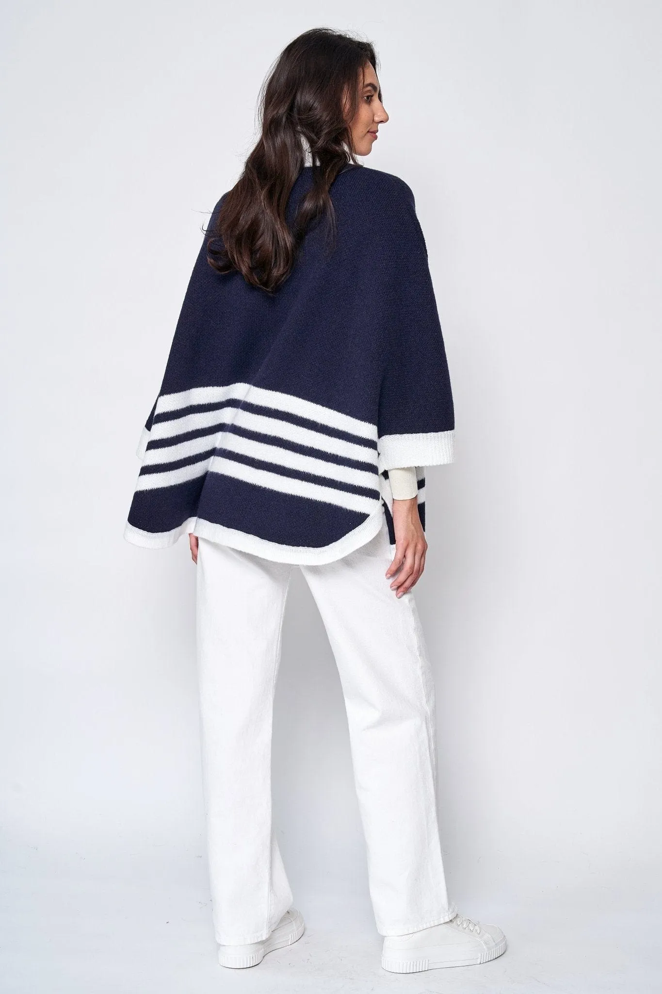 ZCK320012 Sporty Bordered Zip Up Knit Kimono